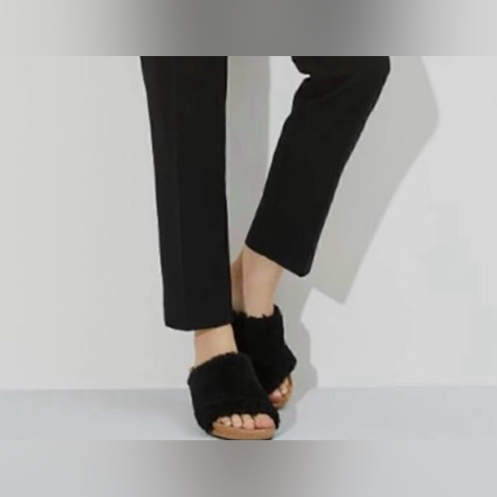 BIRKENSTOCK Papillio- Namica Shearling Wedge Slide. Size 38